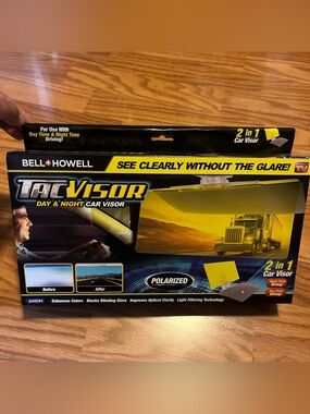 Bell + Howell TACVISOR Day & Night Car Visor (Polarized) 2 in 1 Car Visor New